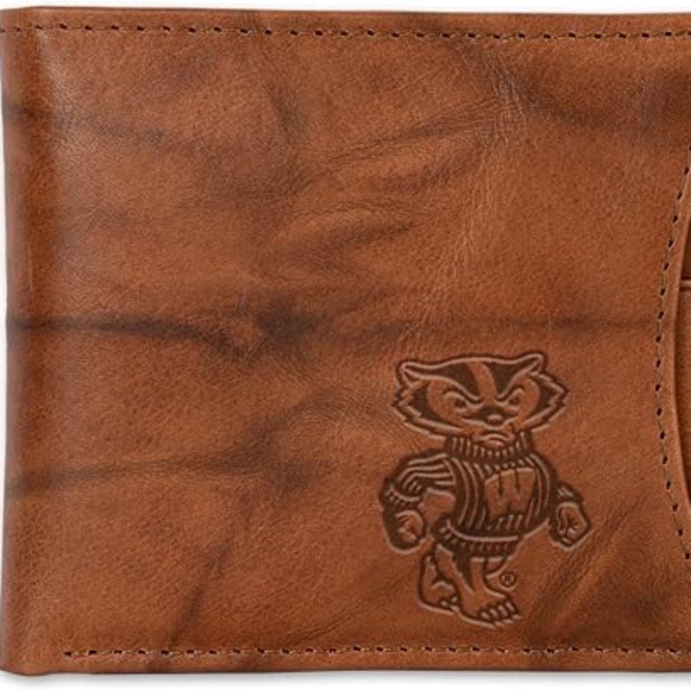 Wisconsin University NCAA Standard Genuine Leather Wallet by Rico